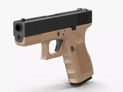 Glock 19 Brown Low-poly 3D model