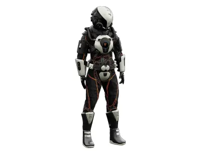 CYBER ASTRONAUT-D  Rigged for Unreal Engine - Unity - MIXAMO 3D model