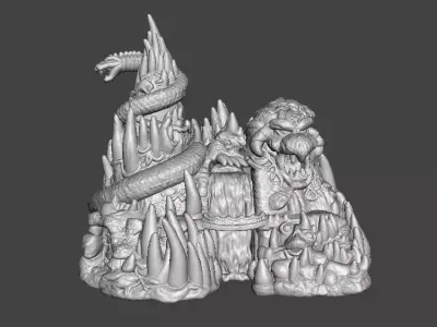 6MM SCALE SNAKE MOUNTAIN MINIATURE MODEL FANTASY OR SCIFI GAMES 3D print model