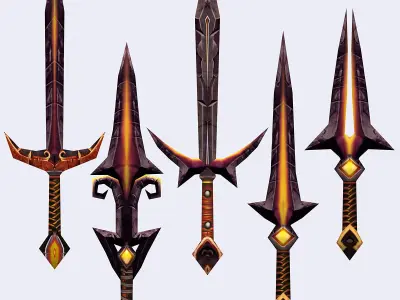 3DRT-Fantasy arms vol-2 Low-poly 3D model