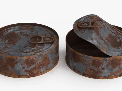 Tin Can v4 Rust Low-poly 3D model