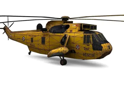 Sea King MK4 helicopter Low-poly 3D model