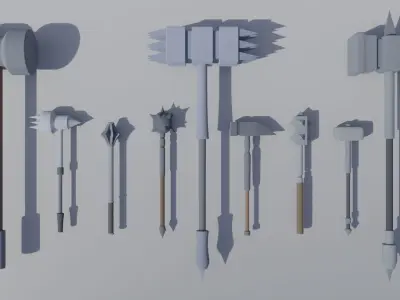 Low-poly Medieval Weapons Low-poly 3D model