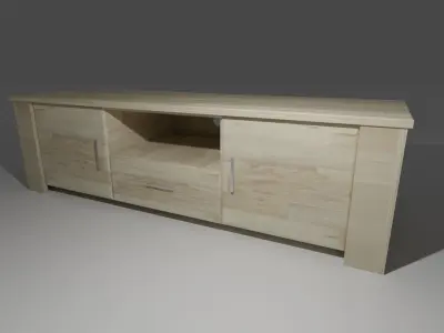 Wooden Tv Stand 3d model Free 3D model