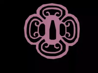 tsuba stylized symbol of flower Free low-poly 3D model