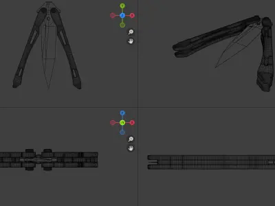butterfly knife Low-poly 3D model