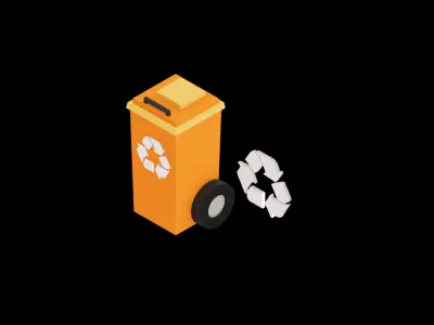 Recycle Bin Recycle Icon Free low-poly 3D model Free low-poly 3D model