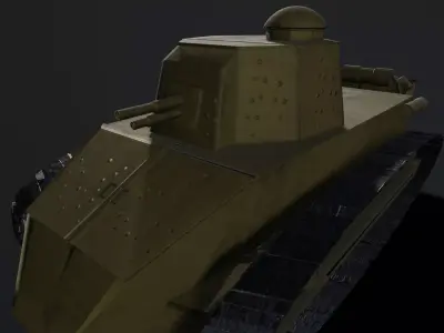 Renault FT 17 WW1 Tank Game Ready PBR 3D Model Low-poly 3D model
