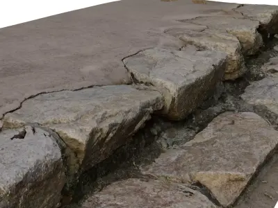 Korean Style Stone Staircase 3D model