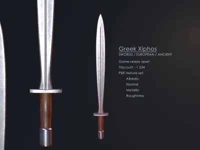 Greek Xiphos Low-poly 3D model