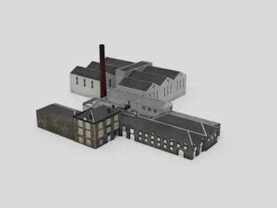 Oban Distillery Stone Buildings Low-poly 3D model