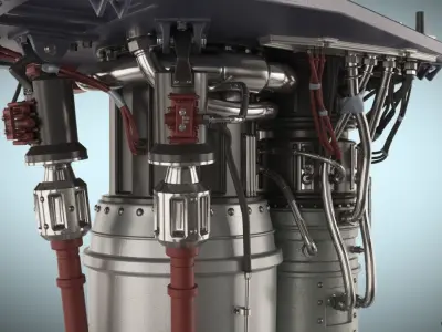 spaceX rocket engine 3D model