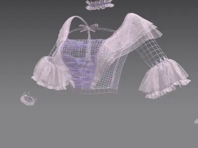 victorian dress top part 3D model