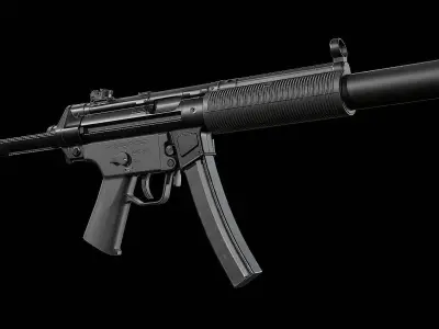 MP5SD gun Low-poly 3D model