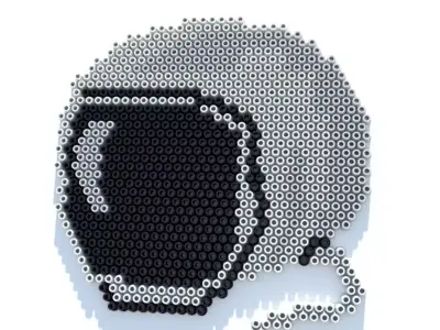 Space helmet perler beads 3D model