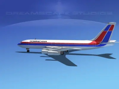 Boeing 707 Air Dominicana 3D model
