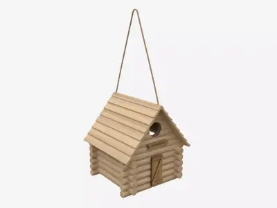 Log Cabin Birdhouse 3D model