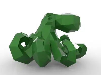 Octopus made of polygons Low-poly 3D model