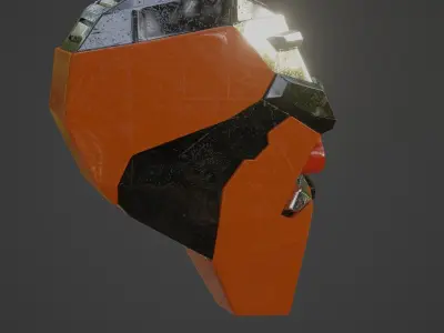 Denis elka46464646gmail com Scratched Robot Head 3D Free low-poly 3D model