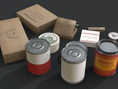 German Combat Ration WWII Low-poly 3D model