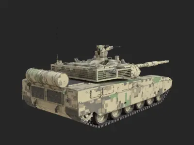 4 coatings of Pakistan VT4 MBT3000 Al-Hyder Main Battle Tank Low-poly 3D model