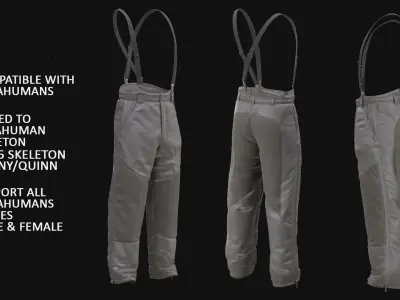 Military Pants 104 - All MH Bodies - UE5 Skeletons - Rigged Low-poly 3D model