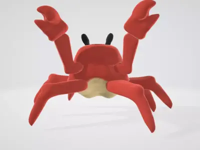 cute red crap Free 3D model