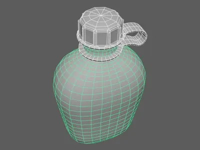 Soldier canteen Low-poly 3D model