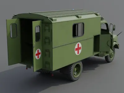Hanomag AL 28 Military Ambulance Low-poly 3D model