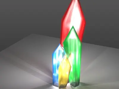 Color Crystals Free low-poly 3D model