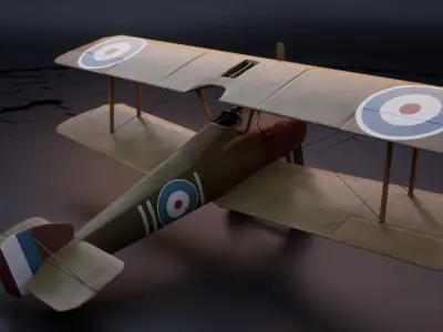 Sopwith Camel - ww1 airplane 3D model