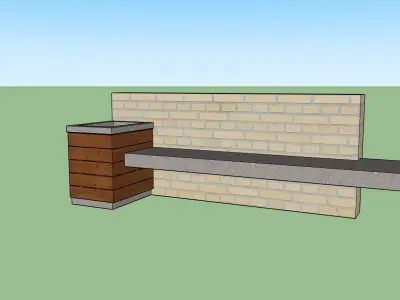 Outdoor Bench Low-poly 3D model shop