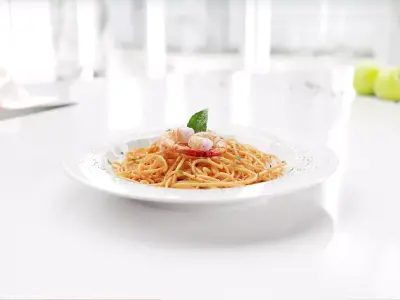 Spaghetti 3D model noodles in bowl 3D model