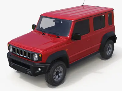 Modern All Wheel Drive Red SUV 3D model