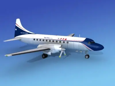 Convair CV-580 Trans Texas 3D model