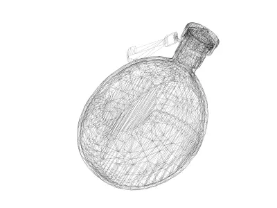 Military metal water bottle 3D model