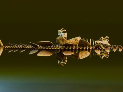 Realistic Ancient Reptilians Fossil - Stegosaurus Low-poly 3D model