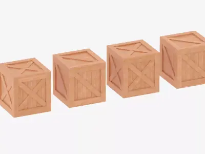 Wooden Crate Box Collection 3D model