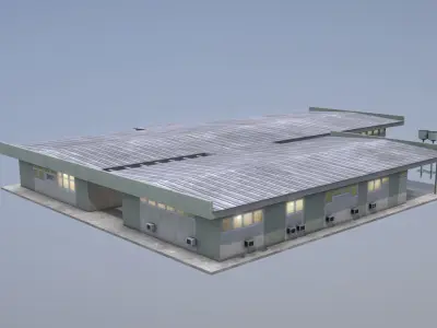 MilitaryBase PortoVelho Hospital Low-poly 3D model