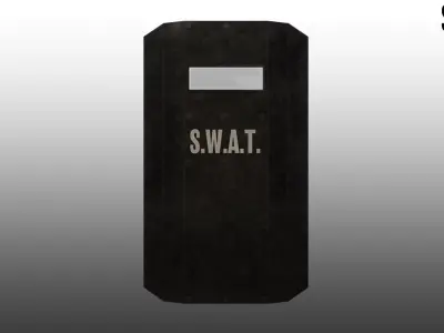 Riot Shield - Low Poly with 2 Skins Low-poly 3D model