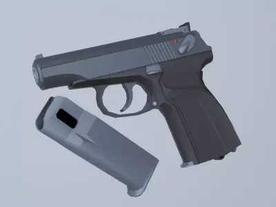 Makarov PM with 20 Attachments Pack - Low Poly and Game-Ready Low-poly 3D model