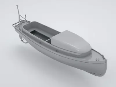 Lifeboat - Type 3 - World War 2 Warship 3D model