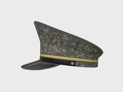 Police Cap 08 Digital Camouflage - Character Design Fashion Low-poly 3D model