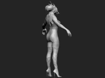 Scarab alien woman 3D model