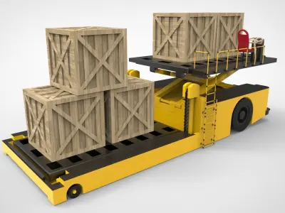 Airport Cargo and Loader Transporter 3D model