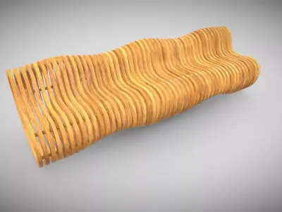 Organic Bench  Low-poly 3D model
