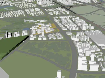 Urban highrise building building ancillary building commercial 3D model