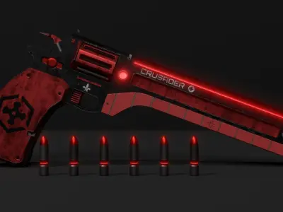 CRUSADER Revoler Weapon Low-poly 3D model