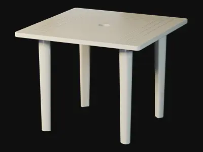 Square Plastic Table Low-poly 3D model