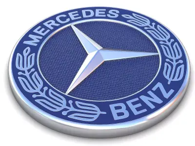 Realistic Mercedes-Benz-Logo 3D Model logo of mercedes benz Low-poly 3D model